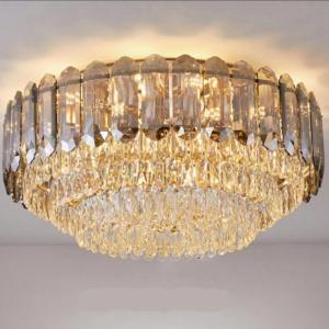 クリスタルシャンデリア 大きめ LEDライト 大型クリスタルシャンデリア LED付 照明 照明器具 天井直付灯