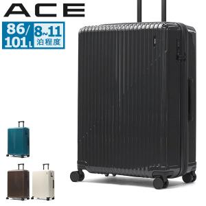 最大50%★10/11限定 特典付 正規品5年保証 エース スーツケース ACE キャリーケース クレスタ XLサイズ 86L 101L 4輪 拡張 キャスターロック クレスタS 09163