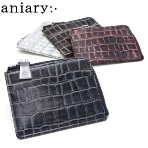 正規取扱店 アニアリ コインケース aniary Tint Embossing Leather ミニ財布 本革 L字ファスナー メンズ 日本製 27-20014