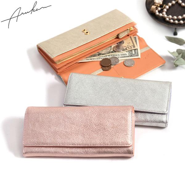 最大50%★12/5限定 アルカン 長財布 Arukan フィーナ 束入れ かぶせ 本革 革 箔加工...