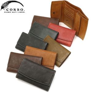 最大40%★4/28限定 選べるWノベルティ コルボ 財布 CORBO 三つ折り財布 Curious キュリオス メンズ 本革 小銭入れ付き 限定カラー 8LO-1110｜galleria-onlineshop