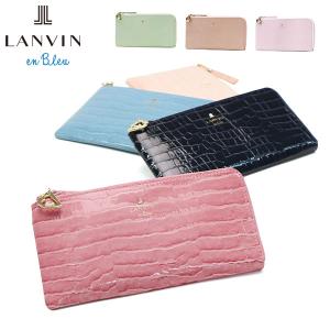 最大51%★土日限定 ランバンオンブルー 財布 レディース 長財布 LANVIN en Bleu 本革 エナメル クロコ L字ファスナー マゼンダ Lファスナー長財布 481685