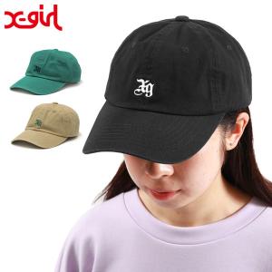 最大36%★5/7限定 エックスガール 帽子 X-girl EMBLEM 6PANEL CAP キャップ 6パネル コットンキャップ アジャスター 女子 レディース 105232051004｜galleria-onlineshop