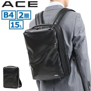 セール20%OFF エース ビジネスリュック リュック メンズ 薄型 シンプル 黒 ACE ビジネス 通勤 PC収納 2層 B4 A4 Mサイズ 15L 軽量 スリム ヴィターラ WR 61141｜galleria-store