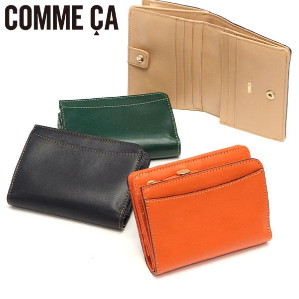 最大51%★3/8限定 COMME CA 二つ折り財布 財布 レディース ブランド 本革 コンパクト...