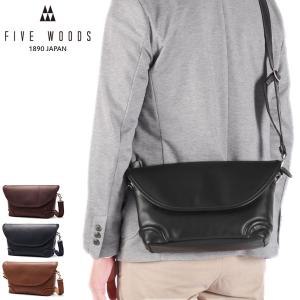 美品✨ファイブウッズ　メッセンジャーバッグ　プラトウ　レザー　ヌメ革　ブラック 東京ヒマワリ / ファイブウッズ(FIVE WOODS) PLATEAU(プラトウ