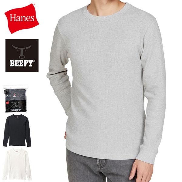 最大42%★1/22限定 ヘインズ Tシャツ メンズ 長袖 無地 Hanes サーマル BEEFY ...