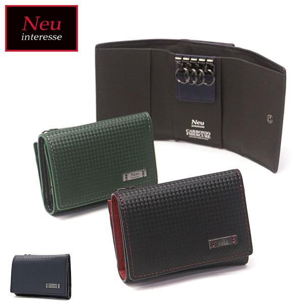 最大56%★11/30迄 ノイインテレッセ 三つ折り財布 キーケース メンズ 革 本革 レザー ブラ...