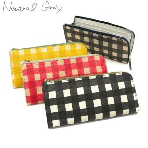 最大40%★5/15限定 ニュートラルグレイ 長財布 Neutral Gray クルーセ WALLET 財布 L字ファスナー 大容量 薄型 チェック柄 本革 日本製 レディース 1316-629｜galleria-store