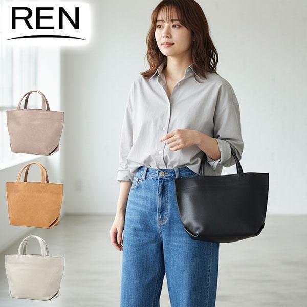 最大50%★11/5限定 REN トートバッグ レディース 小さめ レン 軽量 革 レザー 本革 豚...