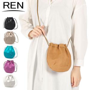 【美品】REN ラウンドショルダーバッグ 2way REN（レン） 特典付 ショルダーバッグ レディース メンズ 斜めがけ