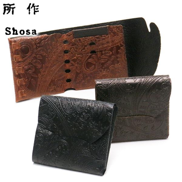 最大50%★10/26迄 所作 財布 Shosa ショサ cp3.5 cp ペイズリー 三つ折り財布...