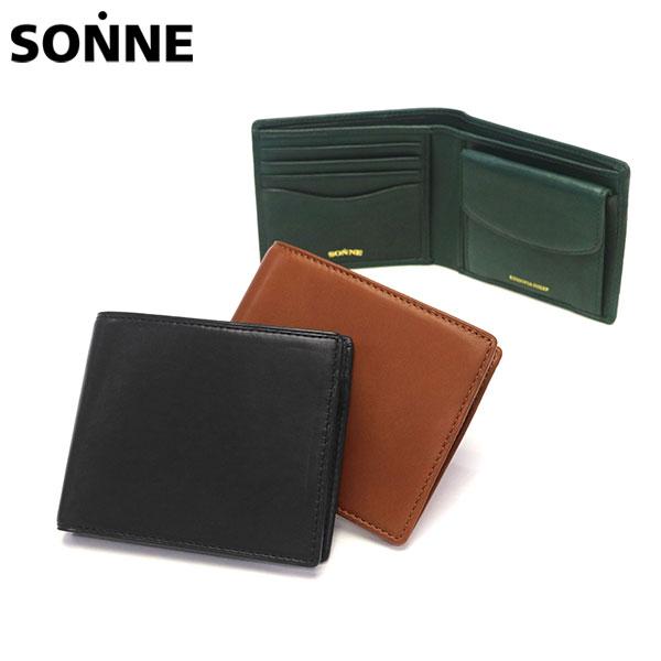 最大51%★土日限定 ゾンネ 財布 メンズ 二つ折り ブランド SONNE コンパクト 本革 革 羊...