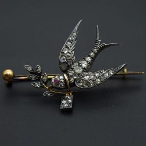 ブローチ ヤモリデザイン トカゲ ペンダント兼用可 ダイヤモンド k18