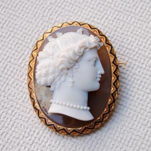 CAMEO（カメオ） 【限定1点】 K18 イエローゴールド シェル ブローチ