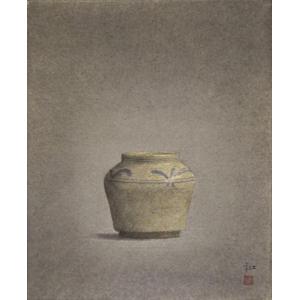 中西 和「李朝壺」水彩画