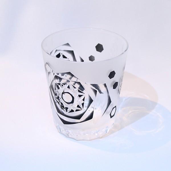 黒切子 ／切子グラス　／ロックグラス（大）／　切子作家　井住哲司