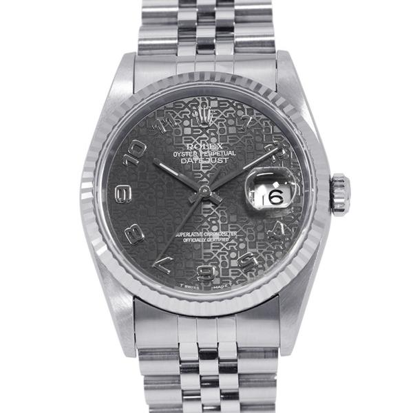 ロレックス デイトジャスト S番 SS/K18ホワイトゴールド 16234 ROLEX 腕時計 グレ...