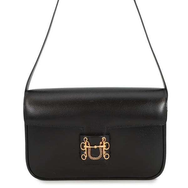 エルメス ショルダーバッグ ソローニュ ブラック/ゴールド金具 ボックスカーフ 〇R刻印 黒 【安心...