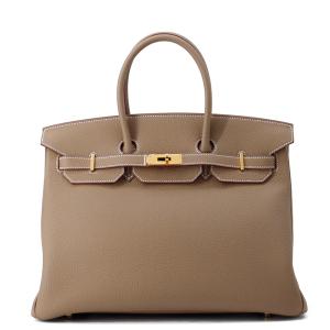 エルメス バーキン35 エトゥープ/ゴールド金具 トゴ K刻印 HERMES Birkin ハンドバッグ