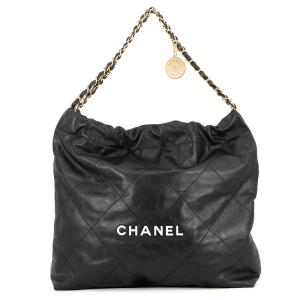 シャネル ハンドバッグ シャネル22 ミディアム シャイニーカーフスキン AS3261 CHANEL バッグ ショルダーバッグ 黒 【安心保証】