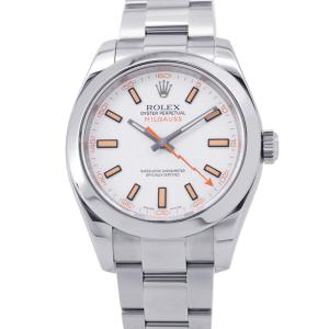 ロレックス ミルガウス ランダムシリアル ルーレット 116400 ROLEX 腕時計 白文字盤 中古
