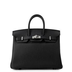 エルメス バーキン25 ブラック/シルバー金具 トゴ K刻印 HERMES Birkin ハンドバッグ 黒