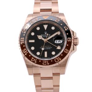ロレックス GMTマスター2 デイト K18PG エバーローズゴールド 126715CHNR ROLEX 腕時計 黒文字盤 【安心保証】