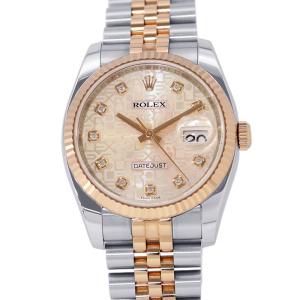 ロレックス デイトジャスト SS/K18PG V番 116231G ROLEX 腕時計 ピンクコンピューター文字盤 10Pダイヤ 中古