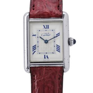 カルティエ マストタンク MM 2416 SV925 ヴィンテージ Cartier 腕時計 白文字盤 中古