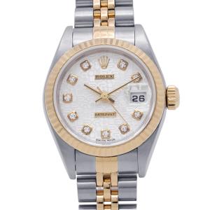 ロレックス レディデイトジャスト SS/K18YGイエローゴールド 10Pダイヤ P番 179173G ROLEX 腕時計 シルバー文字盤 コンピューター 中古