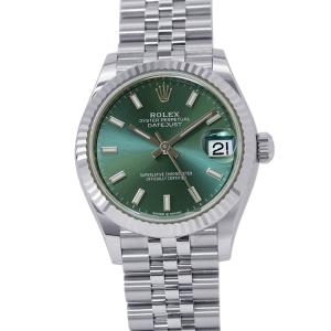 ロレックス デイトジャスト31 SS/K18WG ランダムシリアル ルーレット 278274 ROLEX 腕時計 ミントグリーン文字盤 中古