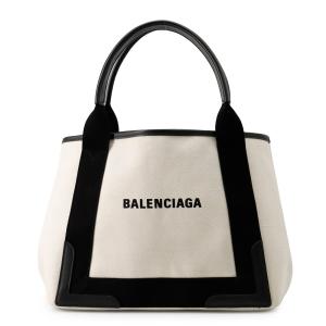 バレンシアガ トートバッグ ネイビーカバス S ポーチ付 339933 BALENCIAGA 黒 白 【安心保証】
