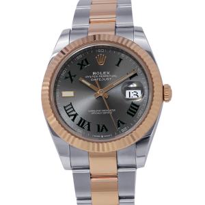ロレックス デイトジャスト41 SS/K18PG ランダムシリアル 126331 ROLEX 腕時計 スレート文字盤 【安心保証】
