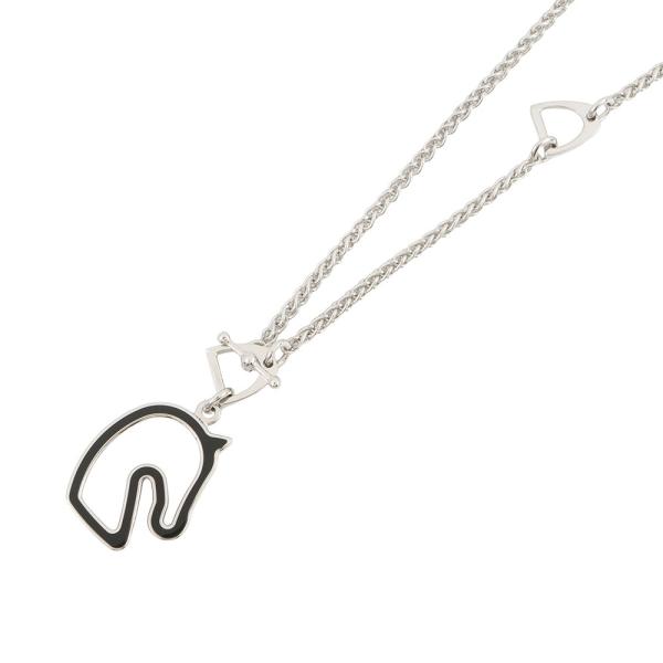 エルメス ネックレス トネール スモール ブラック/シルバー金具 HERMES アクセサリー 黒