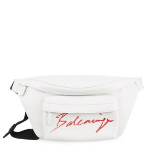 バレンシアガ ボディバッグ エブリデイ ロゴ ベルトバッグ レザー 552375 BALENCIAGA 白 【安心保証】