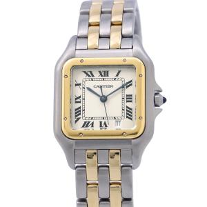 カルティエ パンテールMM 2ロウ W25028B6 Cartier 腕時計 アイボリー文字盤 クォーツ 中古