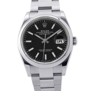 ロレックス デイトジャスト36 126200 ROLEX ランダムシリアルルーレット 腕時計 黒文字盤 中古