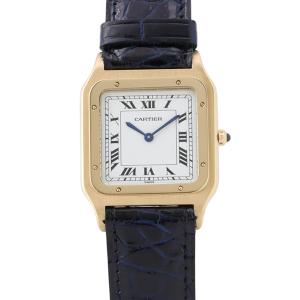 カルティエ サントス デュモン LM エクストラフラット 96054 Cartier 腕時計 白文字盤 中古