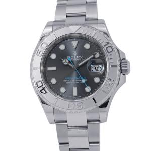 ロレックス ヨットマスター ロレジウム SS/プラチナ ランダムシリアル ルーレット 116622 ROLEX 腕時計 ダークロジウム文字盤 中古