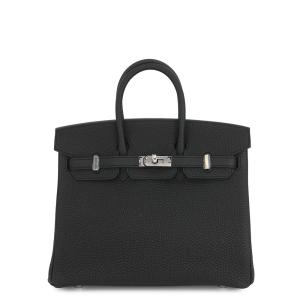 エルメス バーキン25 ブラック/シルバー金具 トゴ K刻印 HERMES Birkin ハンドバッグ 黒