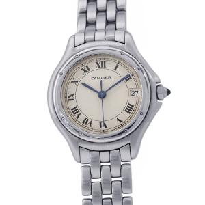 カルティエ パンテール クーガー SM W35001F5 Cartier 腕時計 アイボリー文字盤 中古