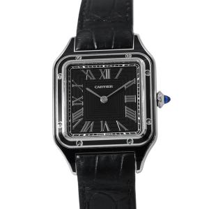 カルティエ サントス デュモン LM WSSA0046 Cartier 腕時計 黒文字盤 手巻き 中古