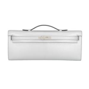 エルメス クラッチバッグ ケリーカット アルジャン/シルバー金具 シェブルシャムキラ K刻印 HERMES Kelly Cut