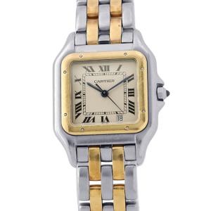 カルティエ パンテールMM 2ロウ W25028B6 Cartier 腕時計 アイボリー文字盤 クォーツ ヴィンテージ 中古