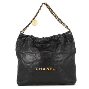 シャネル ハンドバッグ シャネル22 ミディアム シャイニーカーフスキン AS3261 CHANEL バッグ ショルダーバッグ 黒 【安心保証】
