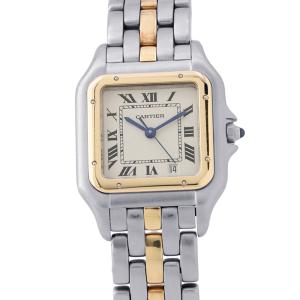 カルティエ パンテール MM 1ロウ K18YGイエローゴールド 83949 Cartier 腕時計 クォーツ アイボリー文字盤 中古