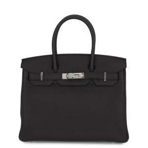 エルメス バーキン30 ブラック/シルバー金具 トゴ G刻印 HERMES Birkin ハンドバッグ 黒
