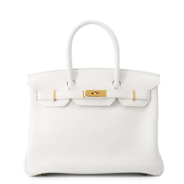 エルメス バーキン30 ホワイト/ゴールド金具 トリヨンクレマンス R刻印 HERMES Birki...