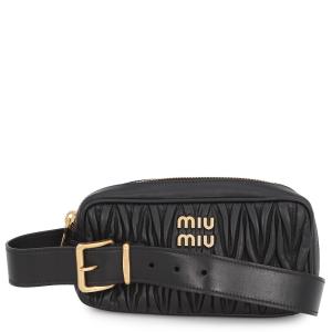 ミュウミュウ クラッチバッグ マテラッセ レザー 5BF122 Miu Miu 黒 セカンドバッグ